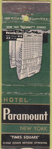 Matchbook Cover - Hotel Paramount New York City Times Square