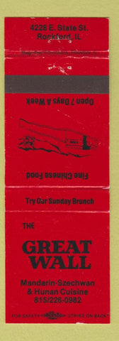 Matchbook Cover - Great Wall Chinese Rockford IL