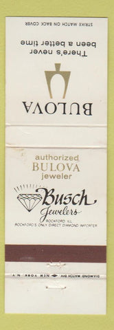 Matchbook Cover - Bulova Watches Busch Jewelers Rockford IL WEAR