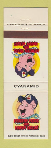 Matchbook Cover - Cyanamid Pig Swine Chemical Tramisol Aureo