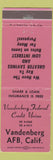Matchbook Cover - Vandenberg Air Force Base CA