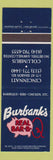 Matchbook Cover - Burbank's BBQ Cincinnati Columbus OH