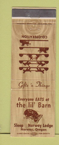 Matchbook Cover - Lil Barn Norway OR pig
