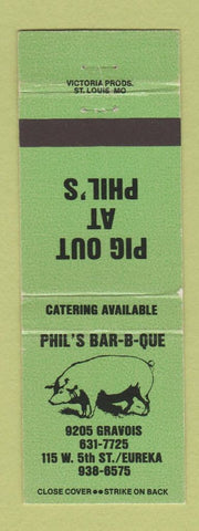Matchbook Cover - Phil's BBQ Eureka MO