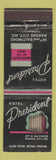 Matchbook Cover - Hotel President Kansas City MO