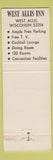 Matchbook Cover - West Allis Inn WI