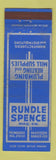 Matchbook Cover - Rundle Spence Plumbing Heating Milwaukee Madison WI