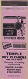 Matchbook Cover - Temple Dry Cleaners