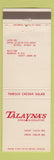 Matchbook Cover - Talayna's Restaurant St Louis Creve Coeur MO