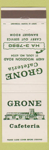 Matchbook Cover - Grone Cafeteria St Louis MO