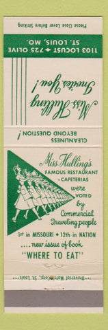Matchbook Cover - Miss Hulling Restaurants St Louis MO girlie