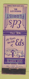 Matchbook Cover - Ed's Florist Flowers Kansas City MO DECO WORN TAPED