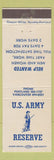 Matchbook Cover - US Army Reserve Portland OR Vancouver WA