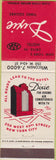Matchbook Cover - Hotel Dixie Times Square NYC