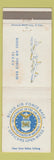 Matchbook Cover - Biggs Air Force Base Officers Mess TX STAINED