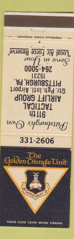 Matchbook Cover Golden Triangle Uniit 911th Tactical Airlift Group Pittsburgh PA