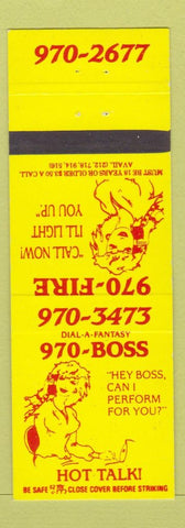 Matchbook Cover - 970 Fire Hot Talk girlie Phone Sex