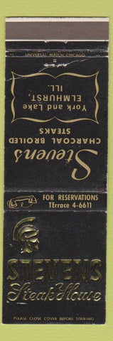 Matchbook Cover - Stevens Steak House Elmhurst IL WEAR