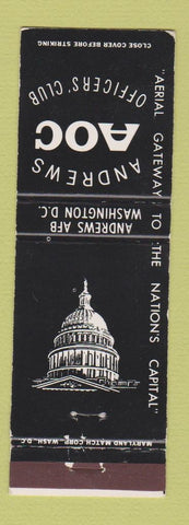 Matchbook Cover - Andrews AOC Officers' Club Air Force Base Washington DC WEAR