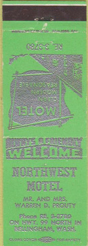 Matchbook Cover - Northwest Motel Bellingham WA green