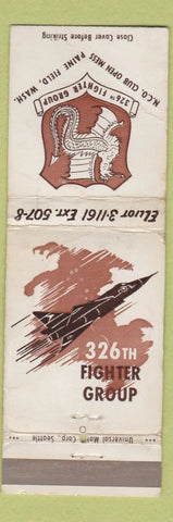 Matchbook Cover - 326th Fighter Group Faine Field WA WORN
