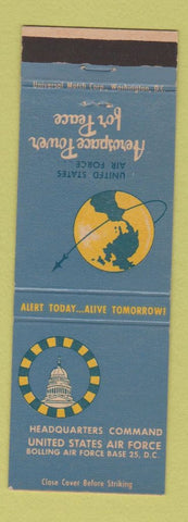 Matchbook Cover - Headquarters Command Air Force Base Bolling Washington DC