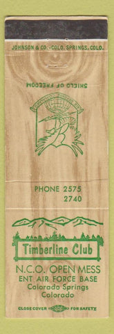 Matchbook Cover - Timberline Club NCO Open Mess Colorado Springs