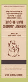 Matchbook Cover - Hendry James BBQ High Point NC pig