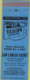 Matchbook Cover - San Carlos Court Sacramento CA blue