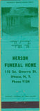 Matchbook Cover - Herson Funeral Home Ithaca NY