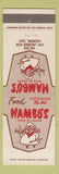 Matchbook Cover - Hambo's Lakewood CA pig