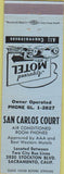 Matchbook Cover - San Carlos Court Sacramento CA light blue