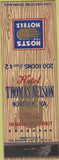 Matchbook Cover - Hotel Thomas Nelson Norfolk VA