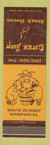 Matchbook Cover - Cloven Hoof Steak House Marengo IL pig sheep