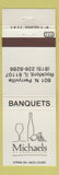 Matchbook Cover - Michaels Restaurant Rockford IL