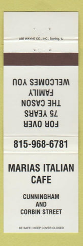 Matchbook Cover - Marias Italian Cafe