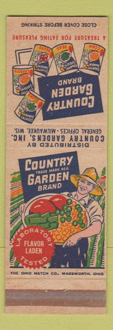 Matchbook Cover - Country Brand Canned Vegetables Milwaukee WI