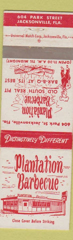 Matchbook Cover - Plantation BBQ Jacksvonville FL