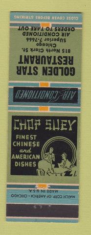 Matchbook Cover - Golden Star Restaurant Chicago IL Chinese