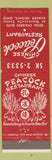 Matchbook Cover - Chinese Peacock Restaurant Shaker Heights OH