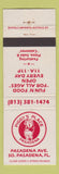 Matchbook Cover - Piggy's Place Pasadena FL pig