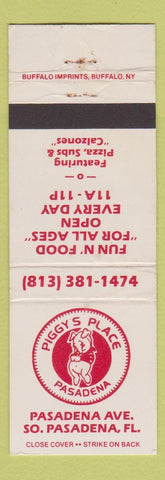 Matchbook Cover - Piggy's Place Pasadena FL pig