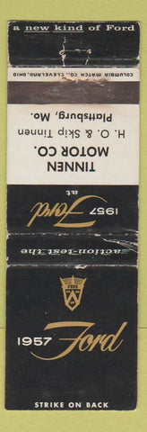 Matchbook Cover - 1957 Ford Tinnen Plattsburg MO WORN