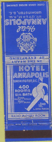 Matchbook Cover - Hotel Annapolis Washington DC Federal