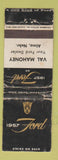 Matchbook Cover - 1957 Ford Val Mahoney Alma NE POOR