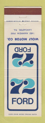 Matchbook Cover - 1972 Ford Wolf Motors Lancaster PA