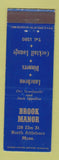 Matchbook Cover - Brook Manor North Attleboro MA low phone #