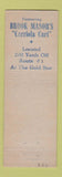 Matchbook Cover - Brook Manor North Attleboro MA low phone #