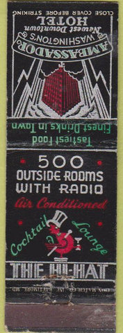 Matchbook Cover - The HI Hat Ambassador Hotel Washington DC