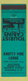 Matchbook Cover - Knotty Pine Lodge Bismarck ND low phone #